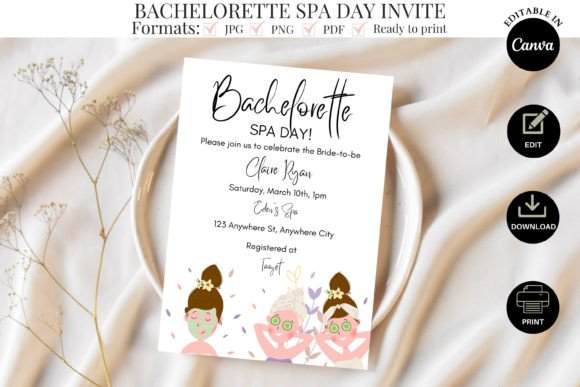 Designing a Polished Pre-Wedding Celebration: The Bachelorette Spa Day Invite Template