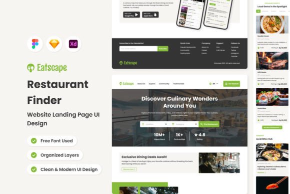 Eatscape: Redefining the Mobile App Website Landing Experience