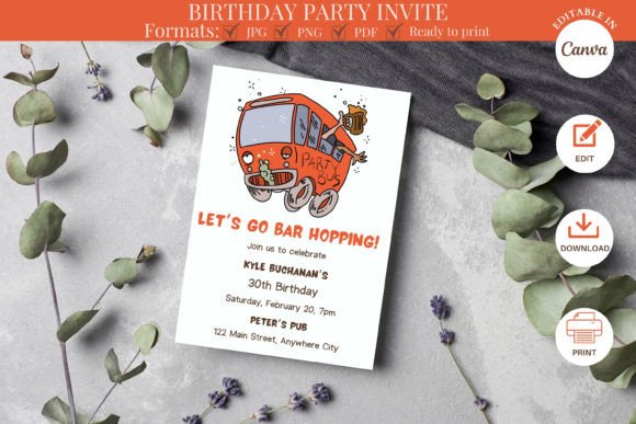 Lets Go Bar Hopping Birthday Invitation: A Toast to Creative Design
