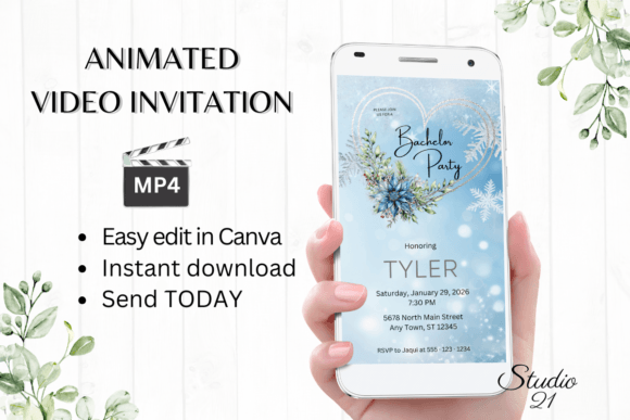 Winter Bachelor Party Invite W5258: A Digital Design Solution