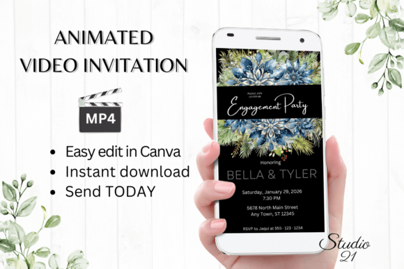 Winter Engagement Party Invite W1257: A Digital Solution for Celebrations