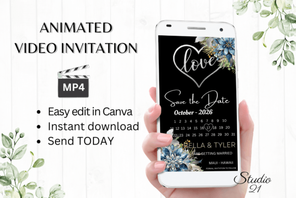 Winter Save the Date W2251B: Your Animated Invitation Template