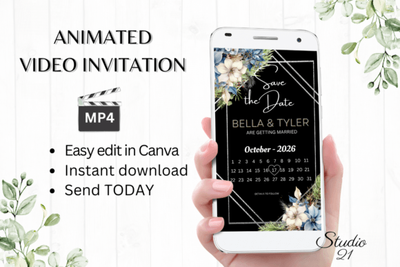 Winter Save the Date W2255B: Effortless Elegance for Your Invitations